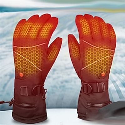 Heating Gloves Outdoor Skiing Riding Thickening Electric Heating Gloves Touch Screen Charging Cold Heating Gloves Men and Women miniinthebox