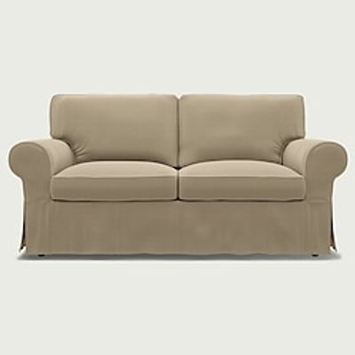 IKEA Ektorp 2 Seat Sofa Cover Simply Linen Regular Fit With Piping Machine Washable miniinthebox