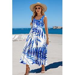 Women's Ruched Crew Neck Long Dress Maxi Dress Summer Lightinthebox