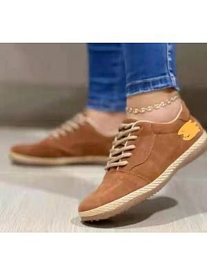 Casual Solid Color Lace-up Shoes