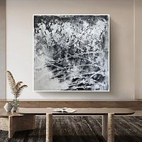 Handmade Hand Painted Oil Painting WallOriginal Abstract Gray Custom Oil Paintings On Canvas Monochrome Artwork Modern Black And White Wall Home Decoration Decor Lightinthebox - thumbnail