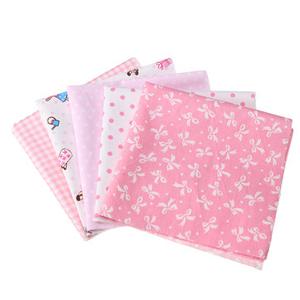 5Pcs Pink Style Squares Quilt Cotton Fabric