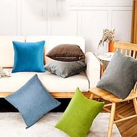 Linen Throw Pillow Cover Home Decorative Pillowcase for Sofa Cafe Modern Solid Color Cushion Cover Square Pillow Case Lightinthebox - thumbnail