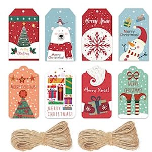 50PCS 47CM Colorful Merry Christmas Tags Cards for Gift Label DIY Christmas Package Box Wrapping Small Business Supplies miniinthebox
