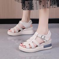 Women's Sandals Gladiator Sandals Roman Sandals Fisherman Sandals Outdoor Daily Wedge Open Toe Casual Comfort PU Ankle Strap Black Beige Lightinthebox