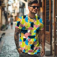 DopamineHoliday X Kris Lee Men's Geometry Printed T shirt Crew Neck Short Sleeve Tee Lightinthebox