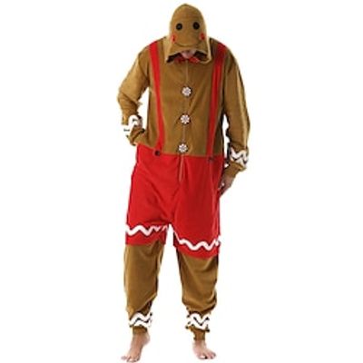 Men's Christmas Pajamas Loungewear Onesie Pajamas 1 pcs Stripe Plain Stylish Casual Comfort Home Daily Bed Polyester Comfort Soft Hoodie Long Sleeve Spring Fall White Red Lightinthebox