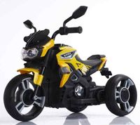Megastar Ride On 12V Unicorn Ninja Three Wheels Motorbike, Yellow - 1188F yellow (UAE Delivery Only)