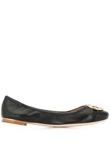 Tory Burch logo ballerina shoes - Black