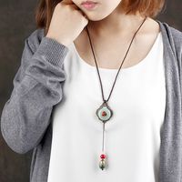 Ethnic Agate Jade Long Necklace