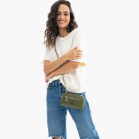 UCB Logo Embossed Crossbody Bag with Detachable Chain Strap