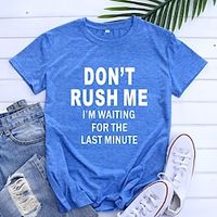Women's T shirt Tee Green Blue Pink Graphic Letter Print Short Sleeve Home Daily Basic Round Neck Regular S Lightinthebox - thumbnail