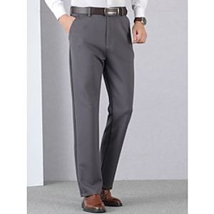 Men's Dress Pants Trousers Suit Pants Pocket Plain Comfort Breathable Formal Business Classic Casual Black Wine Stretchy Lightinthebox