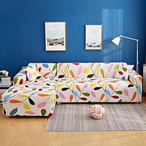 Sofa Cover Couch Cover Dustproof Print Soft Stretch Slipcover Super Strechable Fit for ArmchairLoveseatThree SeaterFour SeaterL shaped sofa(You will Get 1 Throw Pillow Case as free Gift) Lightinthebox