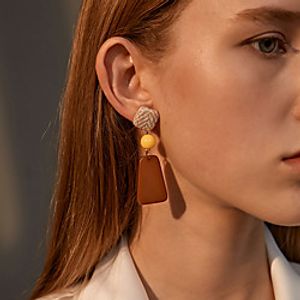 Women's Drop Earrings Tassel Fringe Totem Series Statement Stylish Elegant Fashion Korean Resin Earrings Jewelry White / Coffee For Birthday Party Evening Street Gift Festival 1 Pair miniinthebox