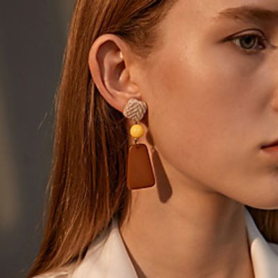 Women's Drop Earrings Tassel Fringe Totem Series Statement Stylish Elegant Fashion Korean Resin Earrings Jewelry White / Coffee For Birthday Party Evening Street Gift Festival 1 Pair miniinthebox