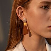 Women's Drop Earrings Tassel Fringe Totem Series Statement Stylish Elegant Fashion Korean Resin Earrings Jewelry White / Coffee For Birthday Party Evening Street Gift Festival 1 Pair miniinthebox - thumbnail