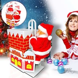 Santa Claus Toys, Santa Claus Electric Climbing Chimney with Music Fun Christmas Figurine Ornament Chirstmas Decoration for Kids Children Toy miniinthebox