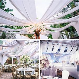 White Ceiling Drapes for Wedding Decor Wedding Arch Draping Fabric Chiffon Curtain for Party Ceremony Stage Wedding Decoration Lightinthebox