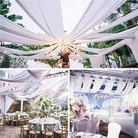 White Ceiling Drapes for Wedding Decor Wedding Arch Draping Fabric Chiffon Curtain for Party Ceremony Stage Wedding Decoration Lightinthebox - thumbnail