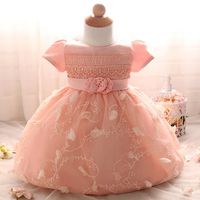 Floral Beading Decor Baby Girls Dresses