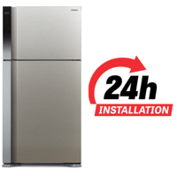 Hitachi 710L Gross Top Mount Double Door Refrigerator RV710PUK7KBSL | 2 Doors No Frost Fridge Freezer | Inverter Control With Dual Fan Cooling | To... - thumbnail