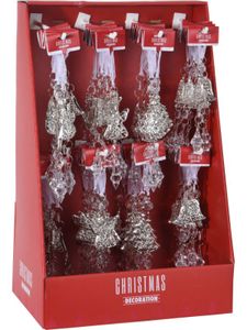 Homesmiths Christmas Hanging Decoration Silver Assorted Design 1 Piece Per Pack