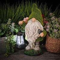 Solar Light Dwarf Resin Statue Garden Light Outdoor Waterproof Flocked Dwarf Statue Garden Walkway Landscape Decoration miniinthebox - thumbnail