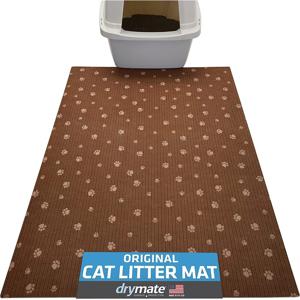 Drymate Cat Litter Mat Brown Stripe/ Tan Paw 28 x 36 inch/ 71 cm x 91 cm