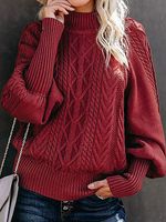 Pure Color Casual Loose Sweater Pullover