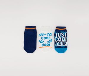 Toddlers Boys 3-Pack Socks  Blue/White