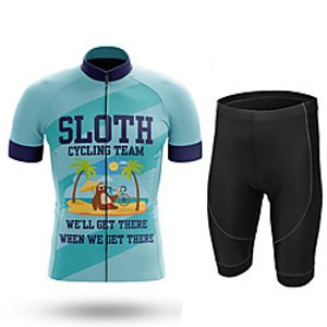 21Grams Men s Short Sleeve Cycling Jersey with Shorts Summer Spandex Blue Animal Bike Quick Dry Moisture