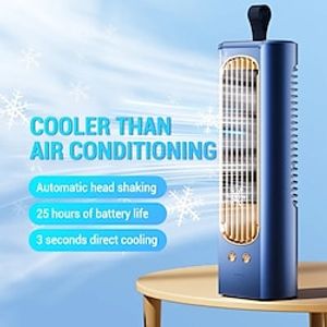 Household Tower Fan 90 Circulation Oscillating Quiet Cooling Air Conditioner Portable Standing Floor Desk Bladeless Fan Camping Lightinthebox