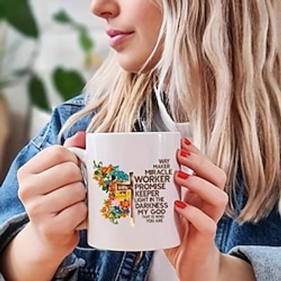 1pc Inspirational Quotes Coffee Mug Ceramic Coffee Cups Christian Water Cups Summer Winter Drinkware Birthday Gifts Holiday Gifts New Year Gifts Valentine's Day Gifts Lightinthebox