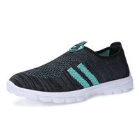 Men Breathable Knitted Fabric Slip On Casual Sneakers