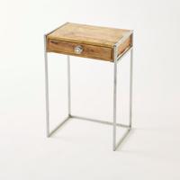 Wooden Top Side Table with Drawer