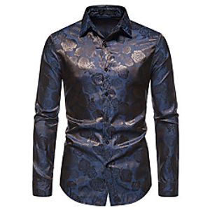 Men's Shirt Graphic Long Sleeve Casual Tops Casual Blue Wine Gray miniinthebox