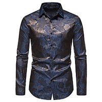 Men's Shirt Graphic Long Sleeve Casual Tops Casual Blue Wine Gray miniinthebox - thumbnail