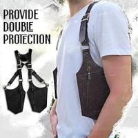 Double Shoulder Armpit Bag,Vintage Leather Men's Suspenders Shoulder Bag Outdoor Crossbody Phone Bag with Adjustable Zippered Pouch, Universally Compatible Wallet for Both Sides Lightinthebox