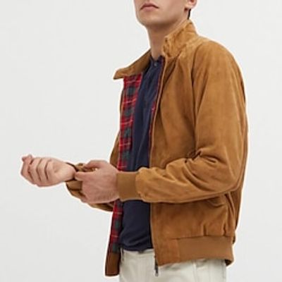 Men's Bomber Jacket Harrington Jacket Outdoor Daily Wear Warm Fall Winter Plain Fashion Streetwear Lapel Regular Brown Jacket Lightinthebox