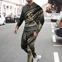 Men's Tracksuit Hoodies Set Graphic Patterned Geometric 2 Piece Print Sports  Outdoor Casual Sports 3D Print Sportswear Basic Essential Hoodies Sweatshirts  White Blue Gold Lightinthebox - thumbnail