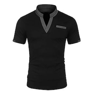 Men's Casual Polo Shirt with Pockets Regular Short Sleeved Polo Shirt with Contrasting Collar Men Lightinthebox