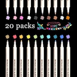 10/20 Colours Metallic Marker Pens For Glass Paint Rock Painting Stone DIY Card Making Plastic Pottery Wood Metal SurfacePerfect For Easter Decoration miniinthebox