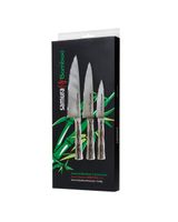 Samura Bamboo Kitchen Knives Set Of 3 Paring, Utility & Chef's Knife