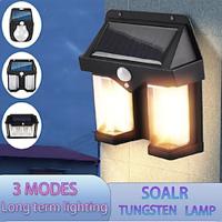 Solar LED Wall Lamp Retro Tungsten Wire Outdoor Garden Courtyard Waterproof Decorative Street lamp Human Body Induction Wall Lamp Garage Lighting 1PC Lightinthebox