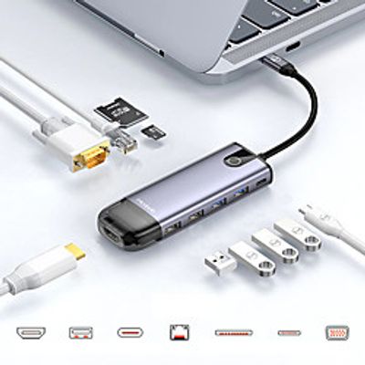 Mcdodo USB C HUB Type C To Multi USB 3.0 RJ45 HDMI-compatible VGA Adapter PD 100W For MacBookIPadPro2020 Huawei Mate 30 Splitter Type C HUB 5 in 1 miniinthebox