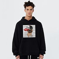 Unisex Hoodie Cartoon Print Casual Casual Hoodies Sweatshirts  Blue Yellow Khaki Lightinthebox - thumbnail