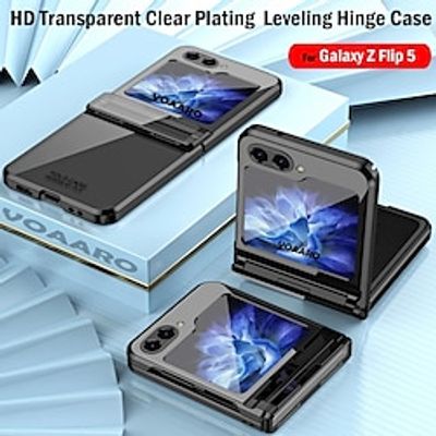HD Transparent Clear Plating Funda for Galaxy Z Flip 5 Case for Samsung Galaxy Z Flip 5 Leveling Hinge Case Protective Cover Lightinthebox
