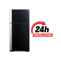 Hitachi 601L Inverter Refrigerator, Glass Black , RVG760PUK7GBK