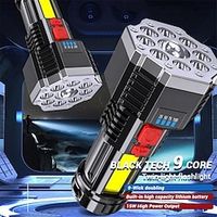 LED Household ABS Flashlight Outdoor Portable Rechargeable Emergency Lighting Flashlight with Charge Display Suitable for Camping and Hiking miniinthebox - thumbnail